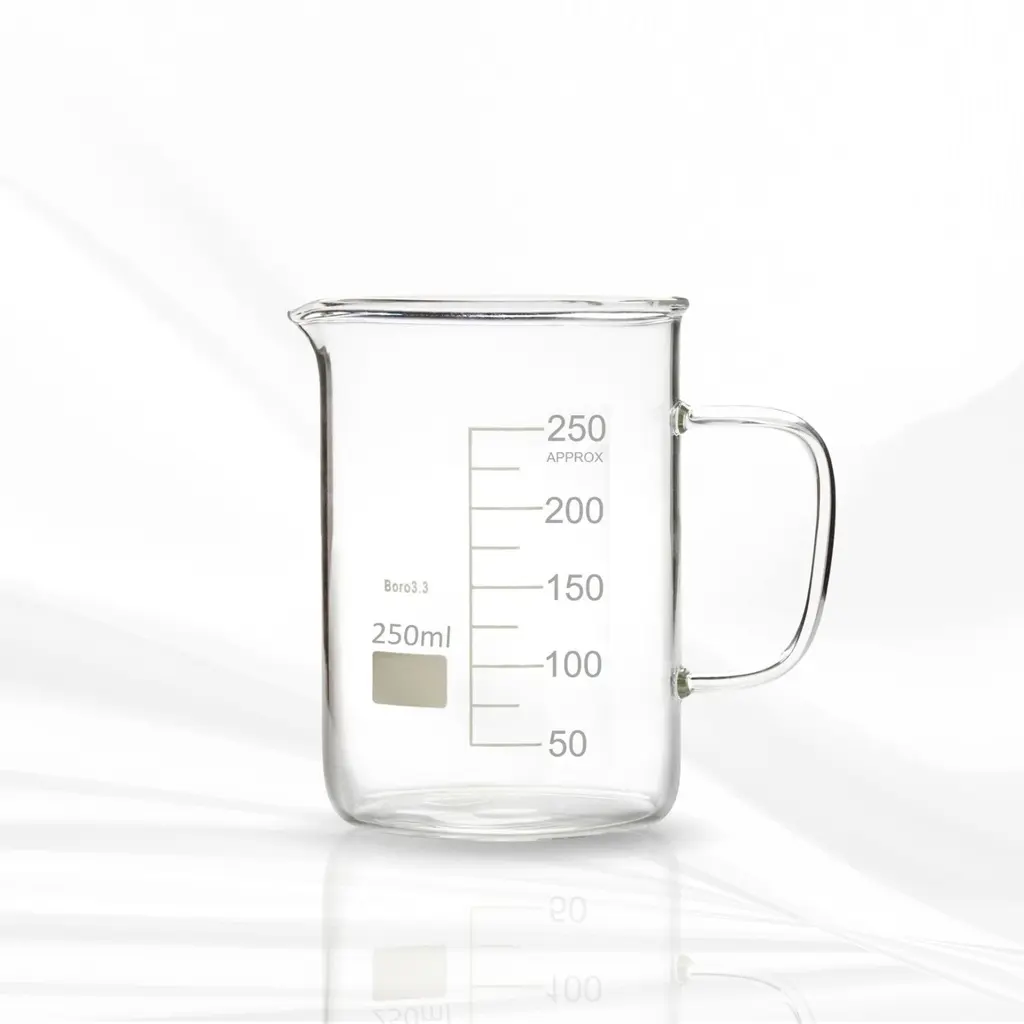  Beaker, Tall Form, With Spout, Borosilicate Glass 250 ml
